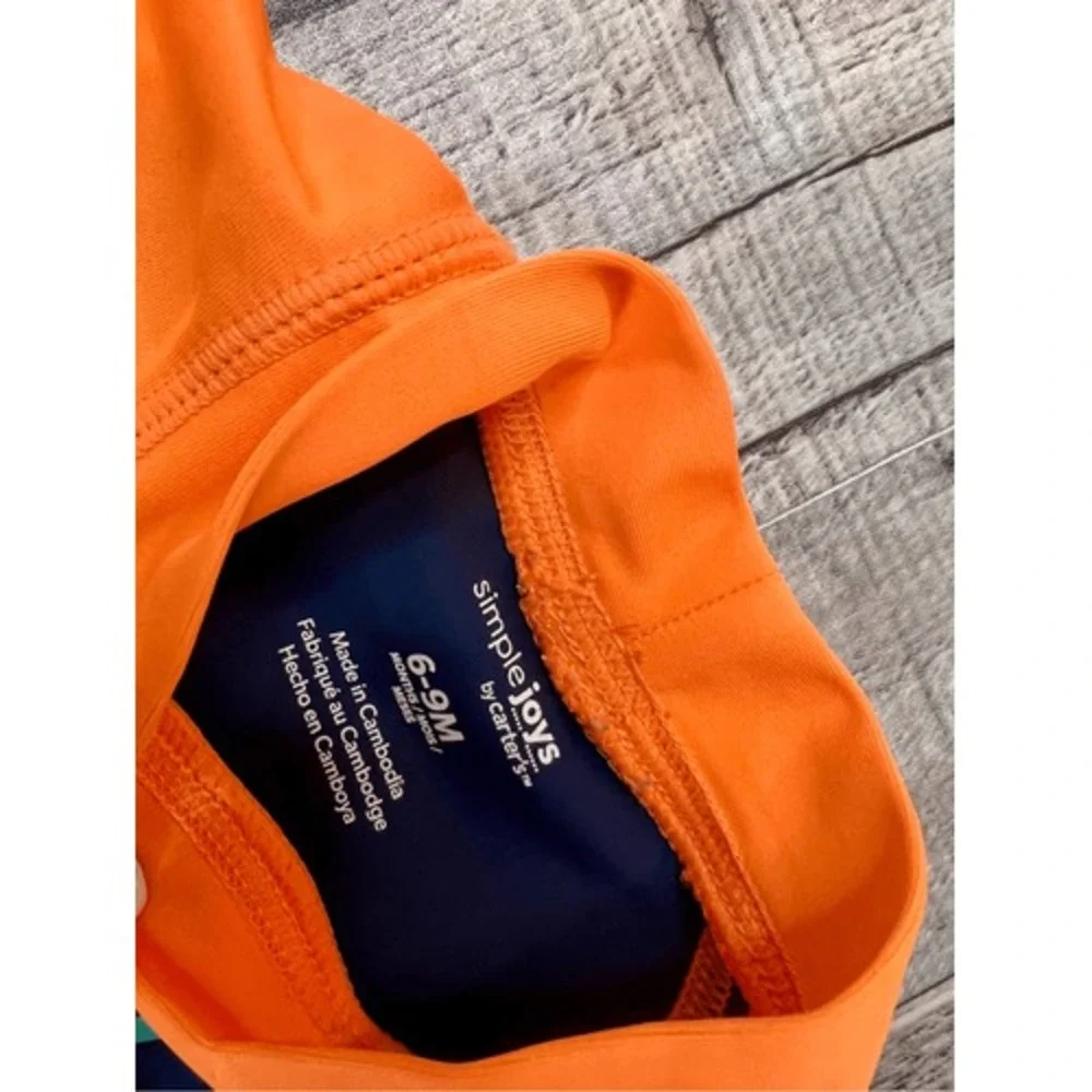 Simple Joys I Run the Ship Boys Swim Rashguard Trunks UPF 50+ Swim Set 6-9 month